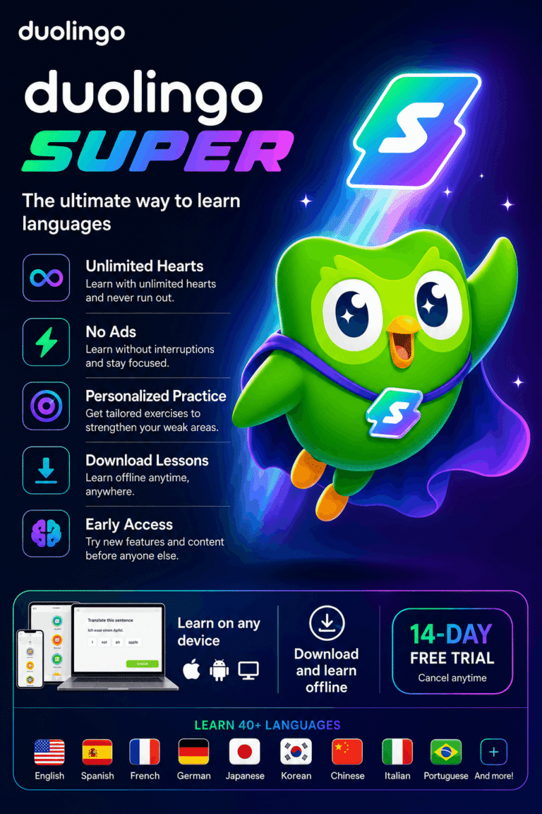 Duolingo Super Plan — 6 Months